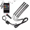 4pcs 48 LEDs sound active function multicolor car led light strip for Car Interior Atmosphere Lighting