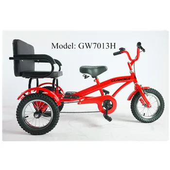 3 wheel bike with child seat in front
