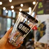 Professional advertising cups OEM custom double wall plastic coffee mugs tea tumbler mugs with straw wholesale