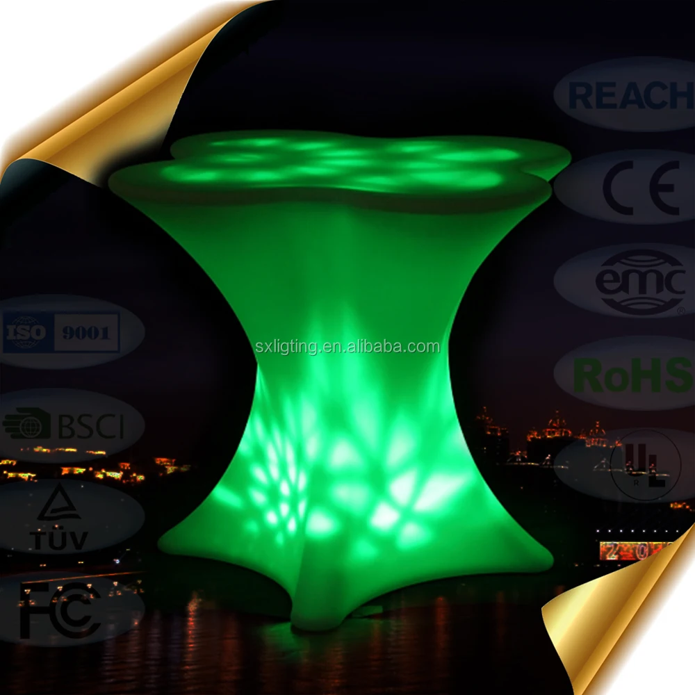 
RGB Color Changing LED Furniture / Glowing Outdoor LED Coffee Table with Lithium Battery 