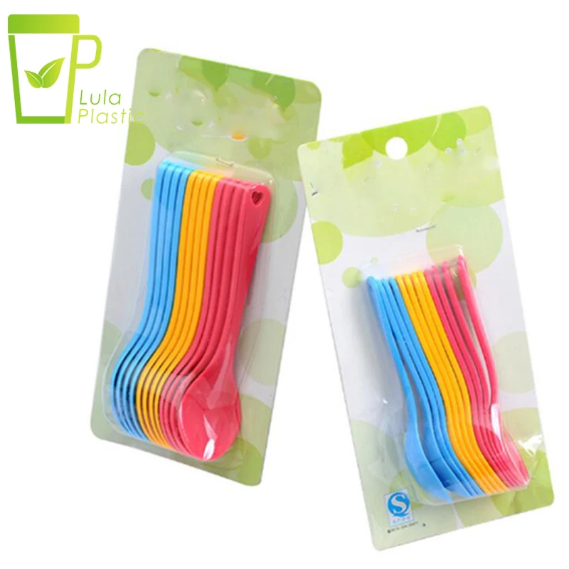 

LULA 12 Pcs Kitchen TablewareToddler Feeding Printed Plastic Spoons Baby Food Spoon