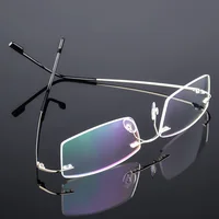 

Classic Mens Rimless Glasses Frames Myopia Optical New Ultra-light Eyewear Fashion Frameless Computer Eyeglasses Frame 303