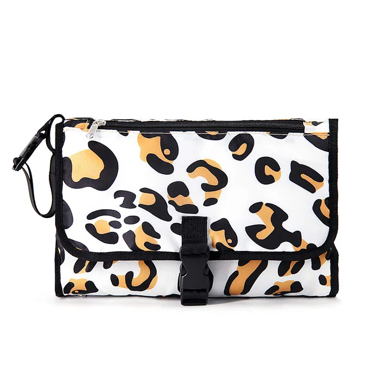 

ED0228 Baby Portable Diaper Changing Pad Station Mat Leopard Print Diaper Bag Clutch, Leopard pinrt or customized