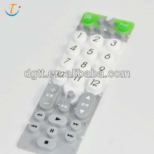Silicone Rubber Buttons for Television with 3 colors