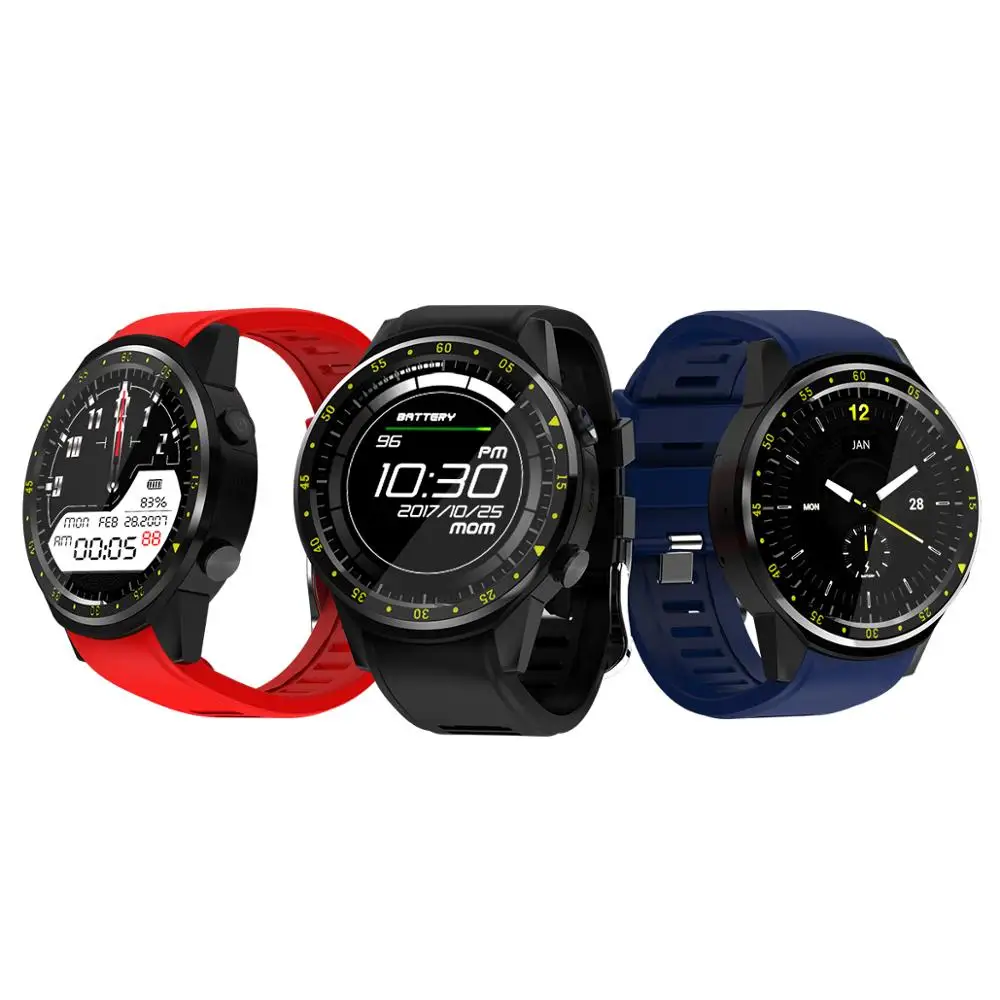 

2018 NEW Fashion F1 Sport Smart Phone Watch Men with Altimeter GPS Smartwatch Heart Rate Sport Wristwatch for IOS Android, Black;blue;red