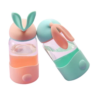 Image of Best Selling Products Creative Cartoon Insulation Vacuum Flask Heat Resistant Glass 340ml Rabbit Ears Children Water Bottle