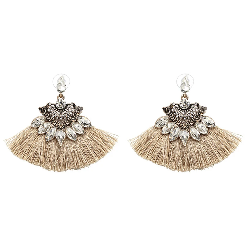 

Most popular new crystal earrings fashion women statement tassel pendant drop women's earrings jewelry, Picture shows