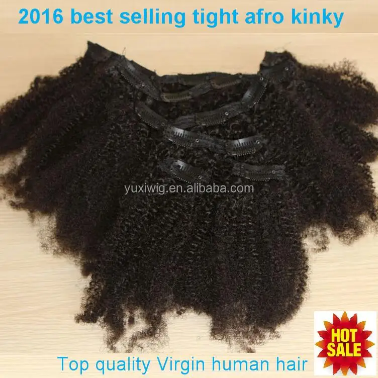 

Hot selling tight afro kinky curly clip in hair extensions for black women
