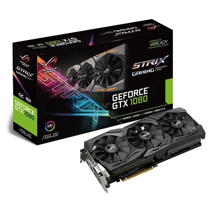 

ASUS NVIDIA ROG STRIX GTX1080 O8G GAMING GDDR5X PCI Express 3.0 256 bit Graphics Card