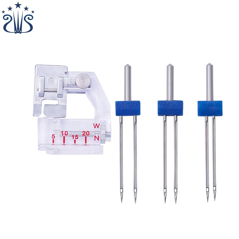 

Multi-function Sewing Machine 2/3/4MM Twin Needle and Presser Foot Combination, Sliver+blue