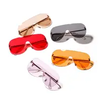 

New Transparent One Piece Lens Sunglasses Women Clear Candy Color Big Frameless Sun Glasses