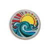 Japan Harajuku Patch Spray Waves Sunlight Embroidery Sew On Patches For Clothes DIY Accessory Applique for Bag Armband P779-1