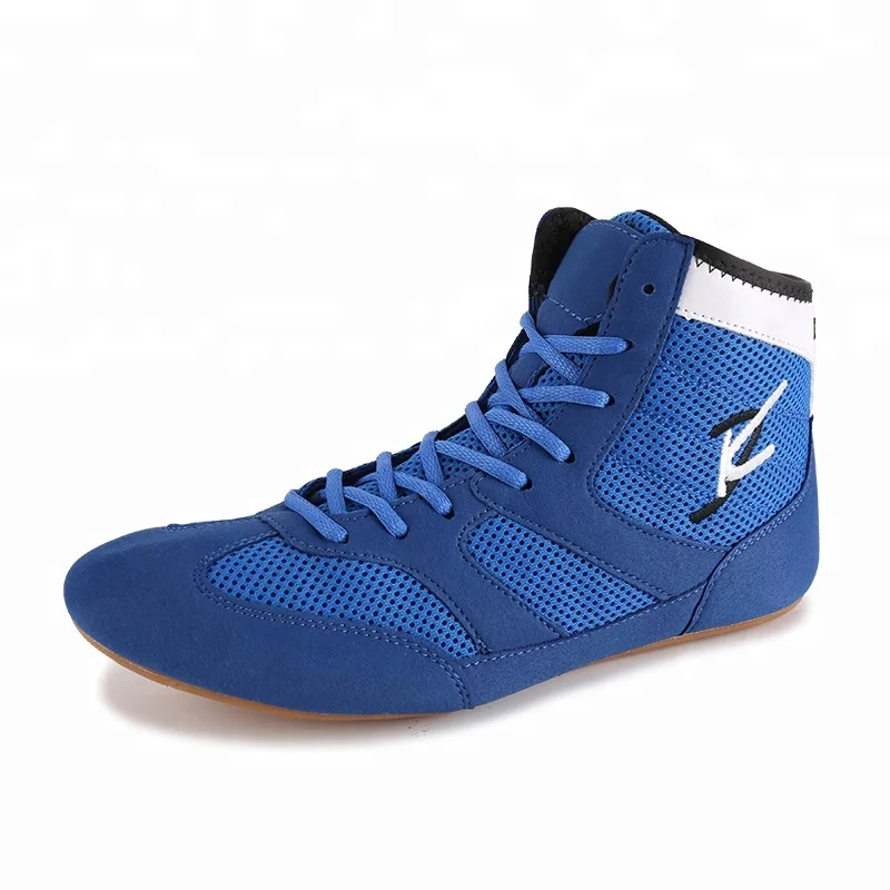

2018 new design wrestling shoes for men men's attacking boxing shoes high quality cheap boots for men's boxing, Red;blue