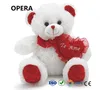 newly develop ODM OEM red heart softer white plush teddy bears bulk