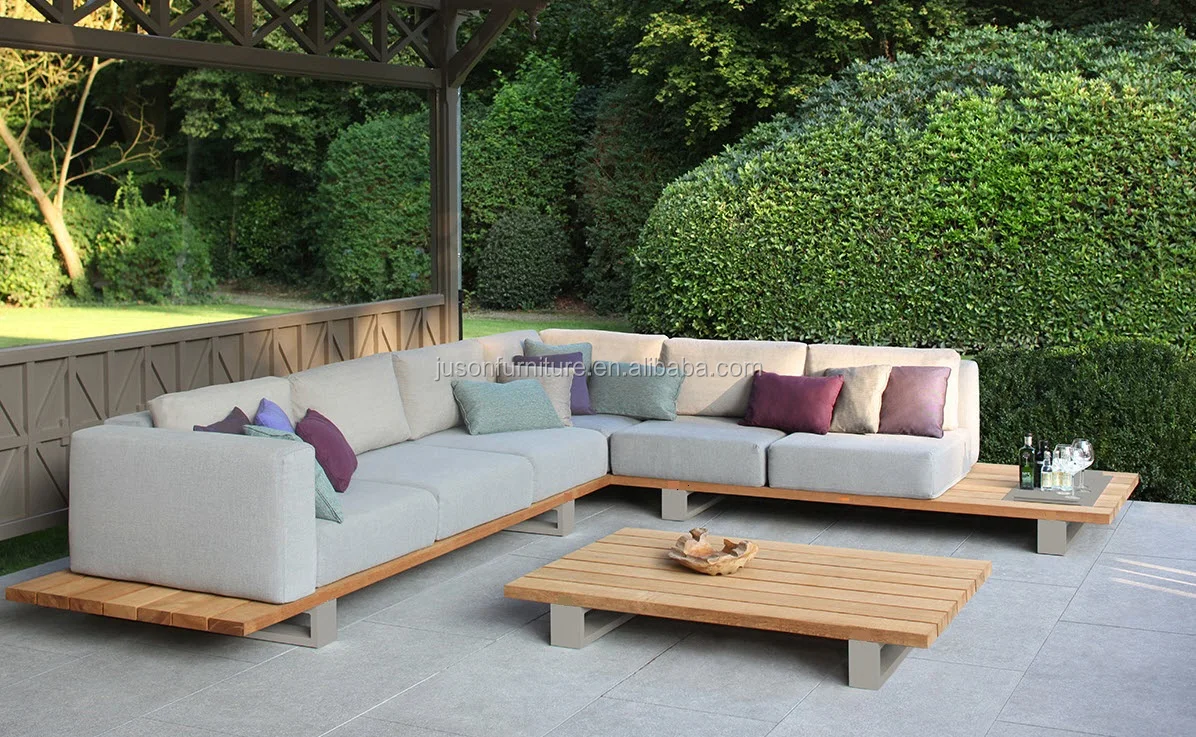 High End Custom Make Outdoor Teak Furniture Sofa Set For Hotel Living