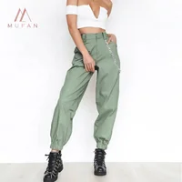 

Women Streetwear High Waist Loose Cargo Pants Casual Trousers