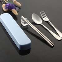 

New Product 3 in 1 Reusable Portable Flatware Fork And Spoon Chopsticks Travel Cutlery Set With Case