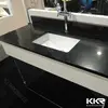 Black glossy polymer quartz stone solid surface kitchen countertop