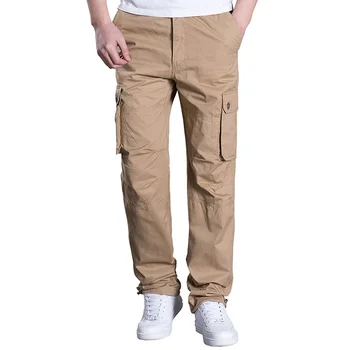 Los Hombres De Carga Elastico Pantalones Jogger Con 6 Bolsillos