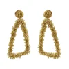 SH119 2019 Wholesale Top Design Fashion Earrings Jewelry Statement Exaggerate Handmade triangle Bead earring Women