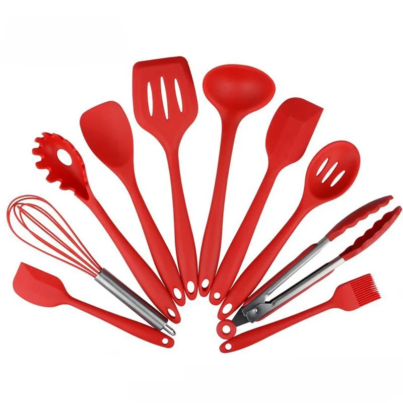 

10 pcs Cooking Utensils Kitchen Utensil Set Colorful Silicone Kitchen Utensils Nonstick Cookware with Spatula Set, Pantone color