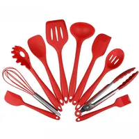 

10 pcs Cooking Utensils Kitchen Utensil Set Colorful Silicone Kitchen Utensils Nonstick Cookware with Spatula Set