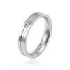 13980 XUPING Simple Stainless Steel Square Artificial Diamonds Invisible Setting Ring