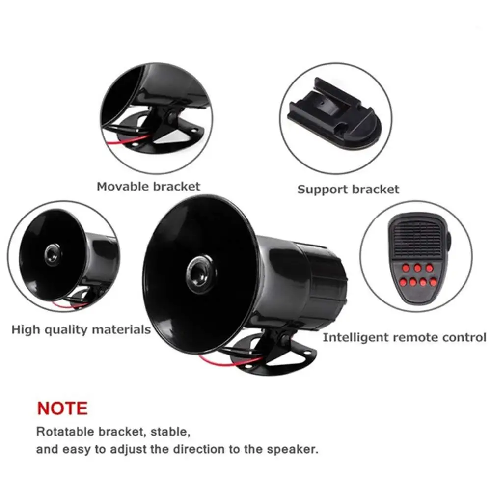 
SFL 12V 15W One Tone Loud Electric Car Speaker Alarm Siren Horn with Remote Control 