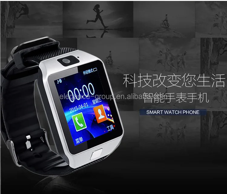 Fashion AJ-SWDZ09 Bluetooth Smart watch phone Smartwatch Wrist Watch Bluetooth Android watch Sport Pedometer camera SIM card
