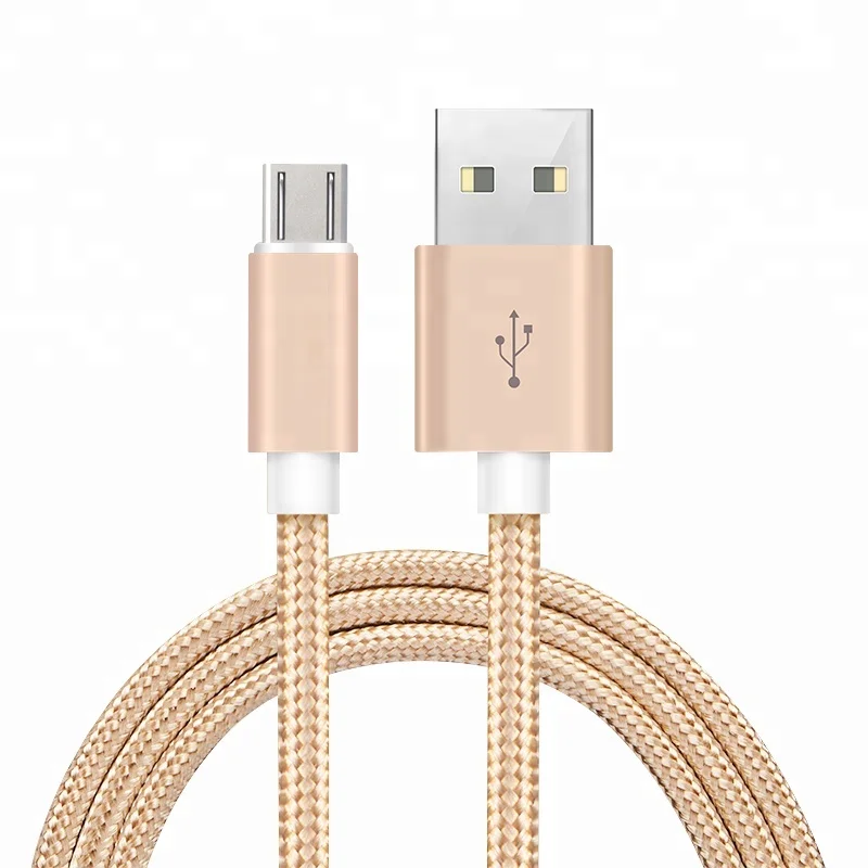 

1M 2.0A High Quality Nylon Braided USB Cable for Android, Gold/silver/rose gold/black/blue/rose red
