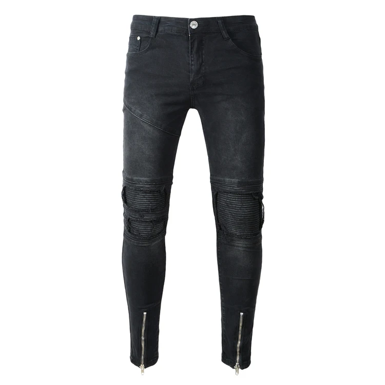 

Low Price Mens Skinny Jeans With Zipper, Black