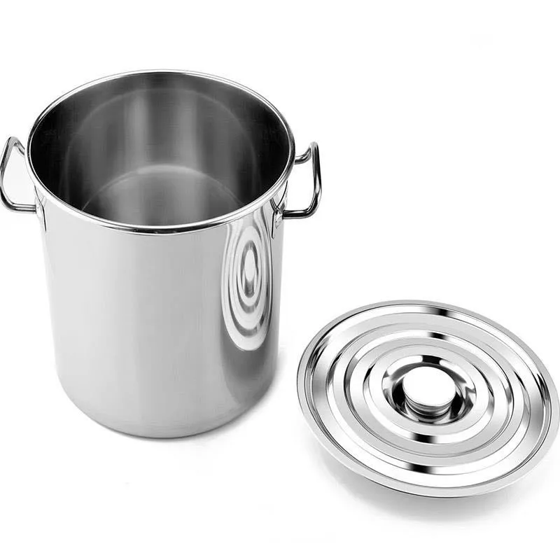 201 Non-magnetic Stainless Steel Tall Straight-shaped Commercial Stock Tal Stainless Steel Lunch Pot