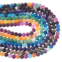 

Colorful Natural Stone Dull Polish Striped Banded Agate Beads for Jewelry Making 6mm 8mm 10mm Loose Beads