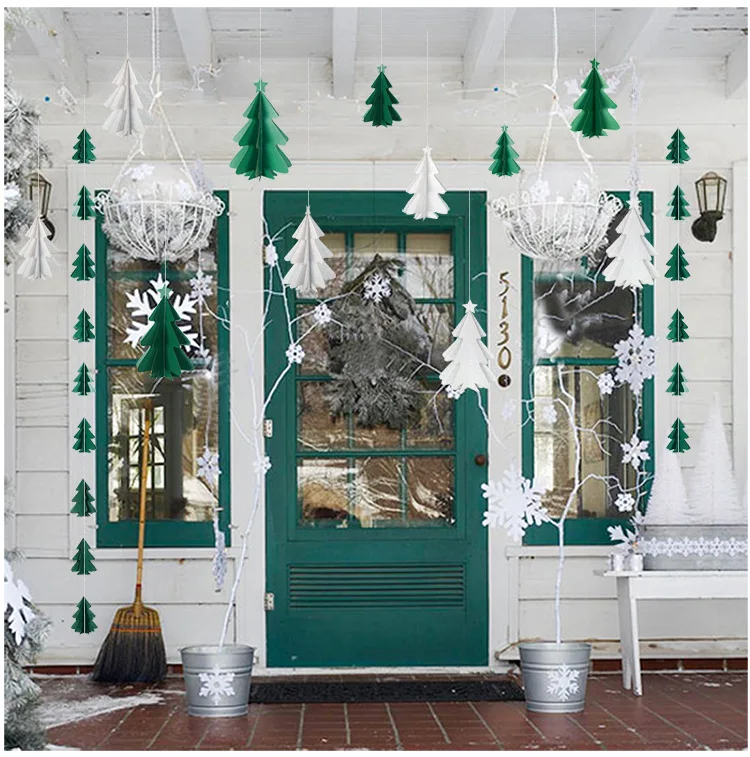 3d Christmas Tree Wall Decor Christmas Garland Garlands Party ...