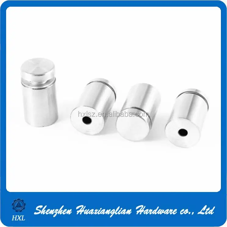 12mm 16mm 19mm Stainless Steel Hollow Glass Standoff Screw With Plastic Washer