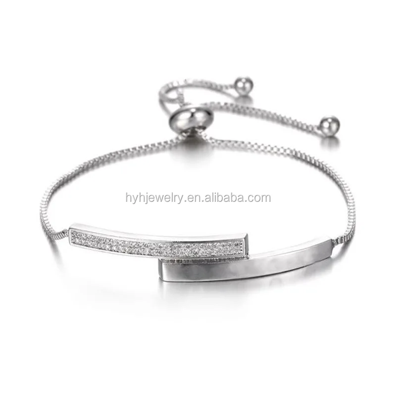 New Style Women Jewelry Cubic Zirconia Adjustable Silver Tennis Bracelet