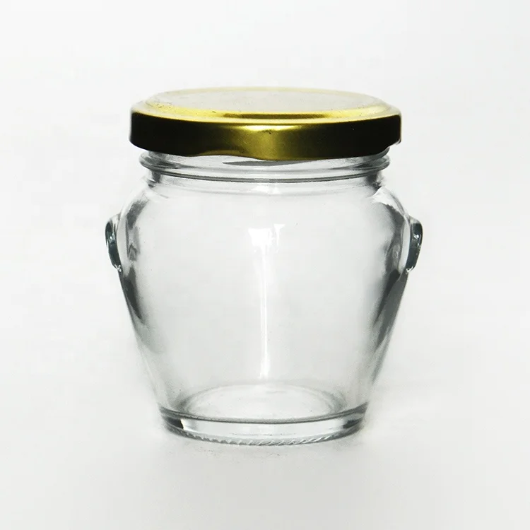 

Promotion Price for 106ml Small Glass Orcio Jam Jar with Golden/Black/Red Metal Lid in Stock, Clear