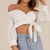 2019 new women summer sexy White Embroidery casual crop top
