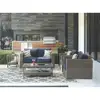4-Piece Outdoor furniture All-Weather Wicker Patio Deep Seating Set with Navy Cushions