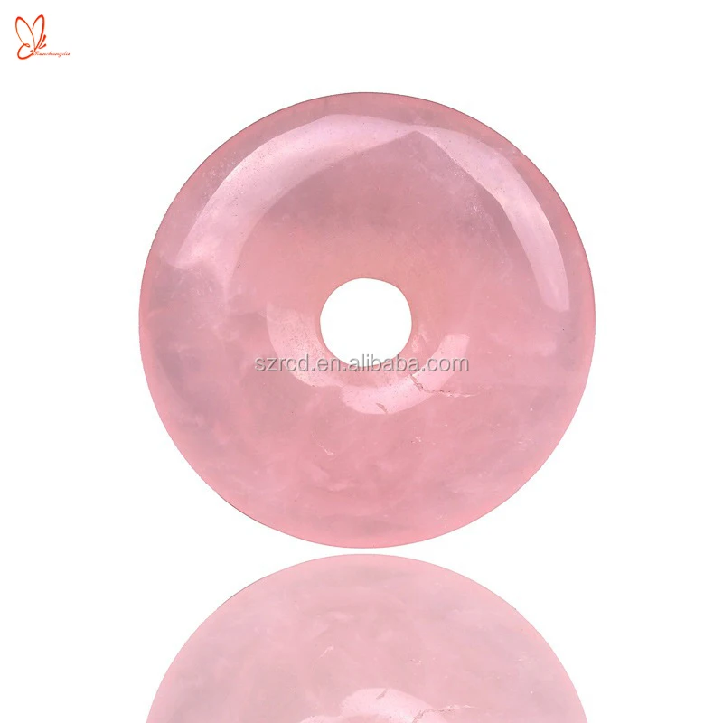 25 Mm Donuts Natural Rose Quartz Donuts 