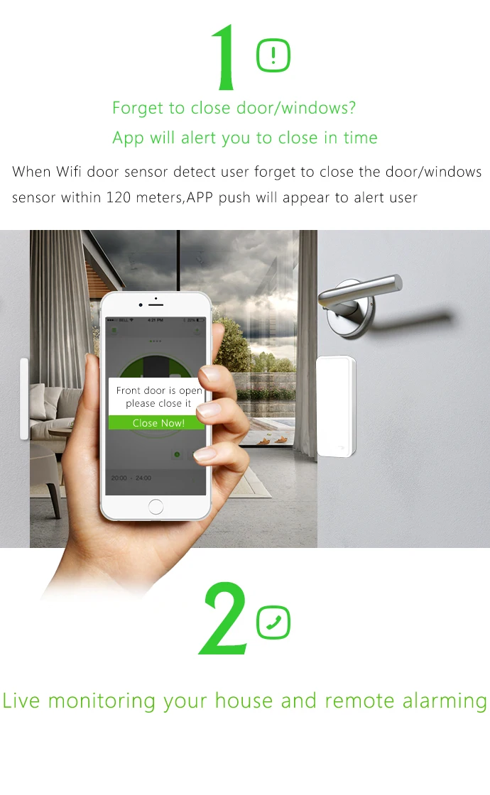 2019 Newest Wifi Door Sensor Controlled By Android Ios App Tuya Wifi