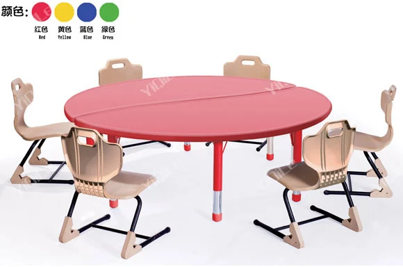 Combined Round Children Plastic Table And Chairs Kids Plastic Desk