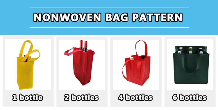 2019 Christmas 2 Bottle Wine Non Woven Bag For Wine Bottle Reusable Shopping Wine Tote Bags