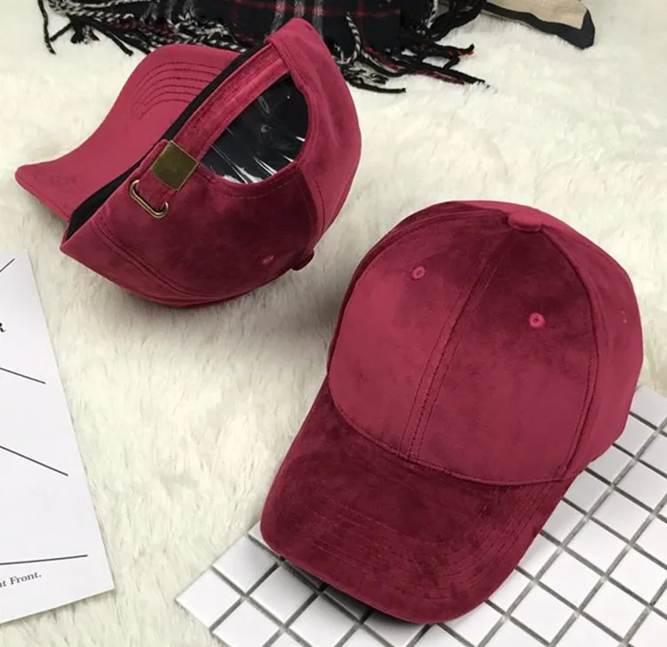High Quality Winter Custom Embroidery Plain Velvet Hat Baseball Cap