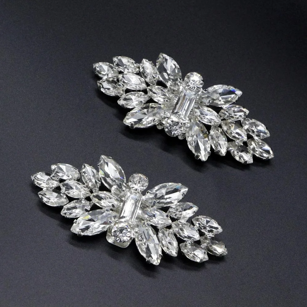 

Wholesale high quality wedding diamond shoe clips accessories, Clear