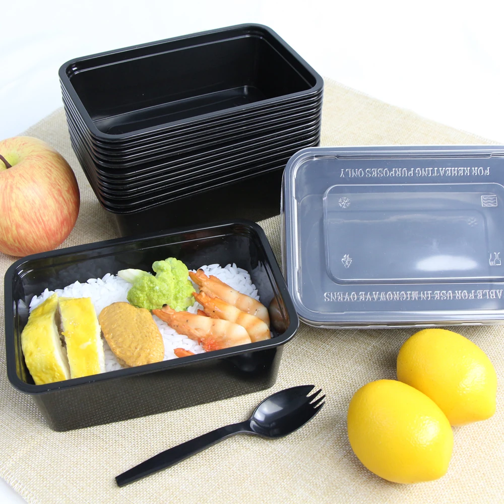 750ml Rectangular Frozen Safe Disposable Plastic Pp Food Containers
