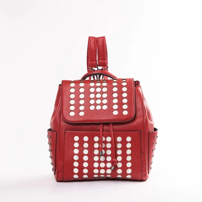 4112-2016/2017 Best selling urban punching hole women gender backpack, women gender backpack studs