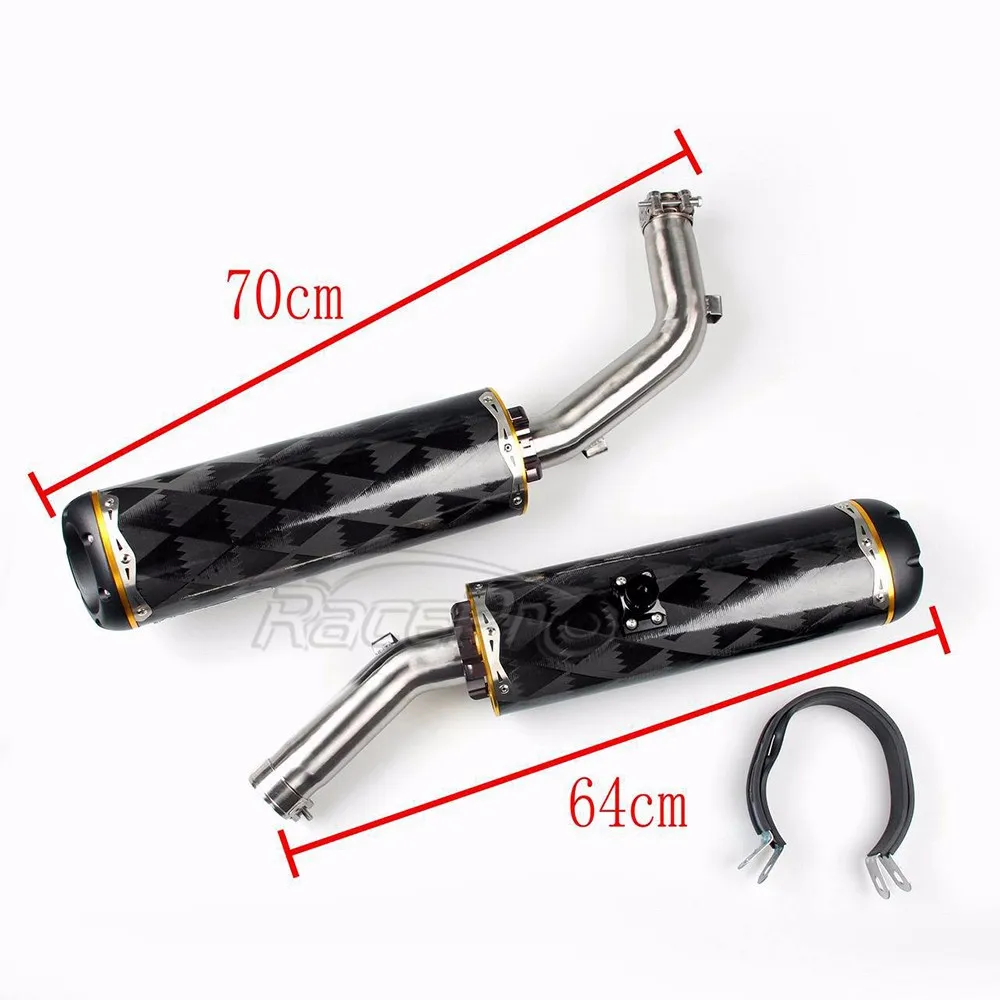 Carbon Fiber Dual Motorcycle Slip On Silencer Exhaust Muffler For