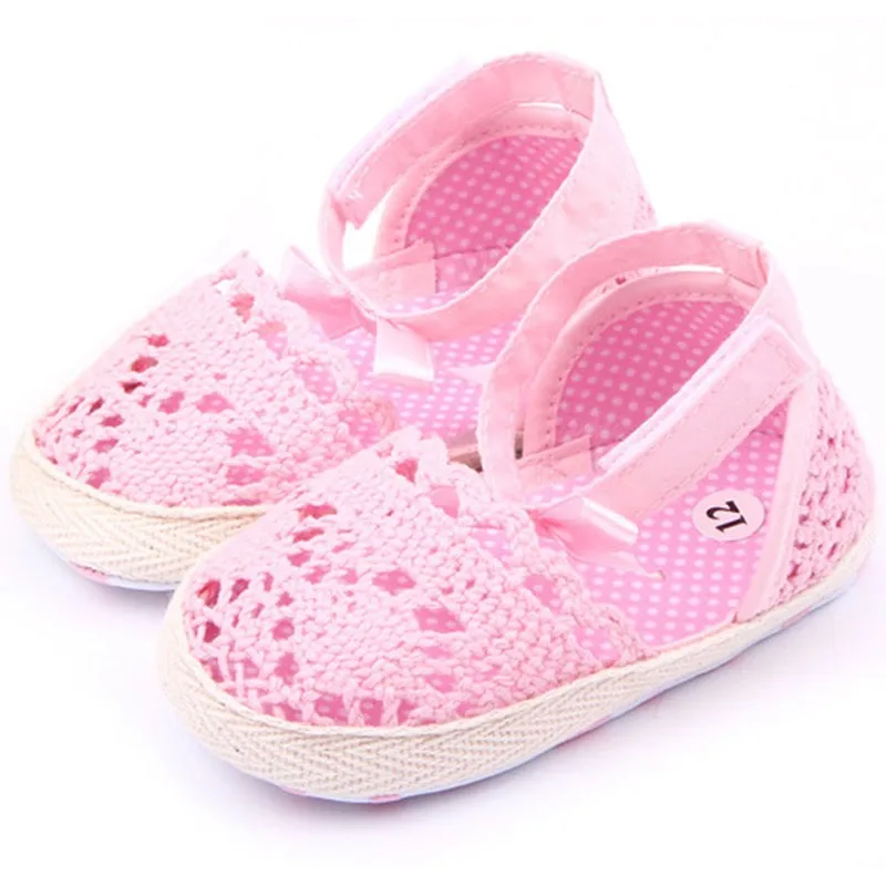 

Baby Girl Shoes Toddler Baby Infant Girl Soft Sole Crib Shoes Anti-slip Crochet Knit First Walkers