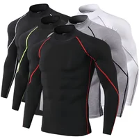 

New Arrival Quickly Dry Running Shirt Men Long Sleeve Fitness Sportswear Turtleneck Sport Shirt Compression Gym Shirt Rashgard